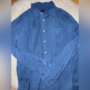 Navy Checkered Men's Casual Shirt